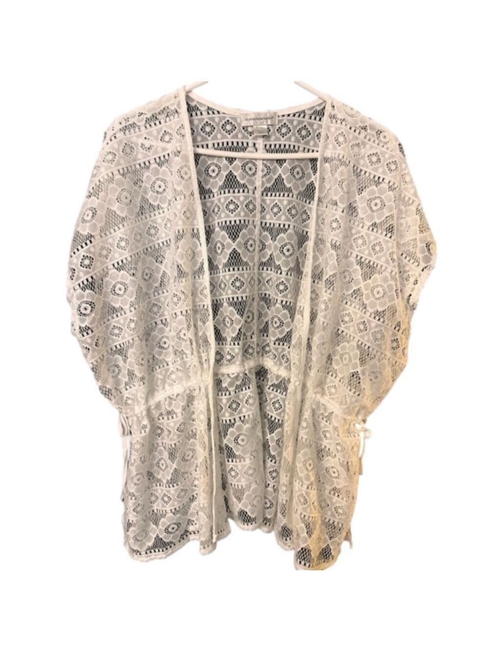 Christopher Banks one size fit all 100% polyester lace pattern beach cover up